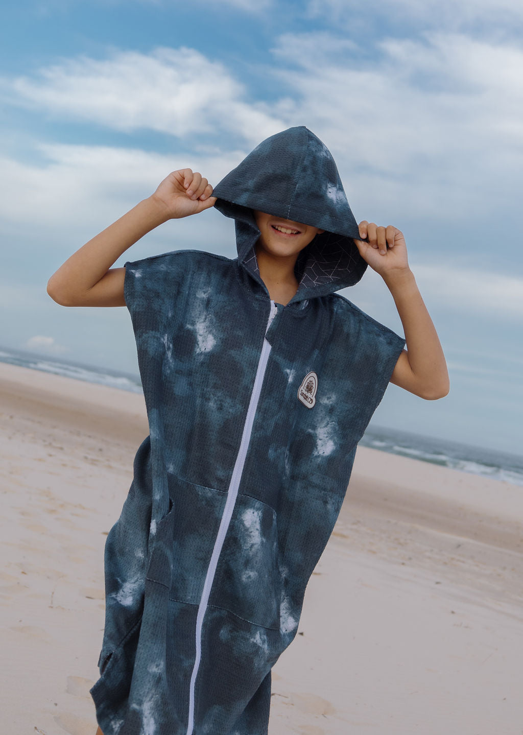 Kids Wearable Towel – Thunderstorm - Sand-Free Hooded Beach Towel