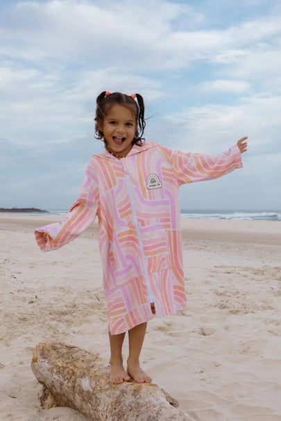 Rainbow Fairy Floss kids wearable towel – hooded and zipped